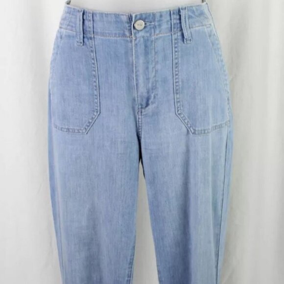 PAIGE MAYSLIE MARIENNE CROPPED DENIM JOGGER JEANS ELASTIC HEM Sz 29 AESTHETIC - Picture 10 of 11